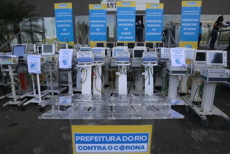 Prefeitura do Rio cede mais respiradores e monitores e possibilita a abertura de 180 leitos de UTIs em diversos municípios do Estado