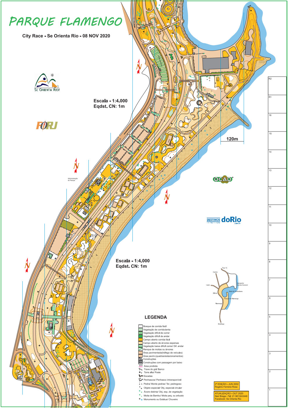 mapa aterro esporte orientação