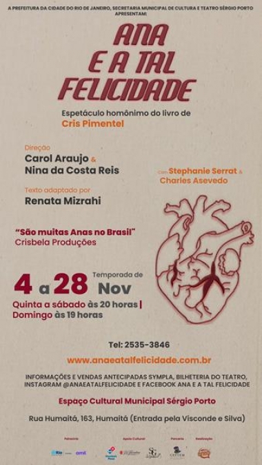 “ Ana e a Tal felicidade&quot; chega ao teatro para refletir temas aos quais as mulheres são encaixadas e, consequentemente, silenciadas pela sociedade.