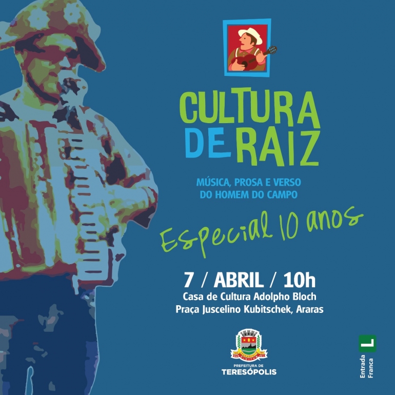 Bruno Fonseca abre a temporada 2019 do Música na Matriz e Cultura de Raiz comemora 10 anos na Casa de Cultura de Teresópolis