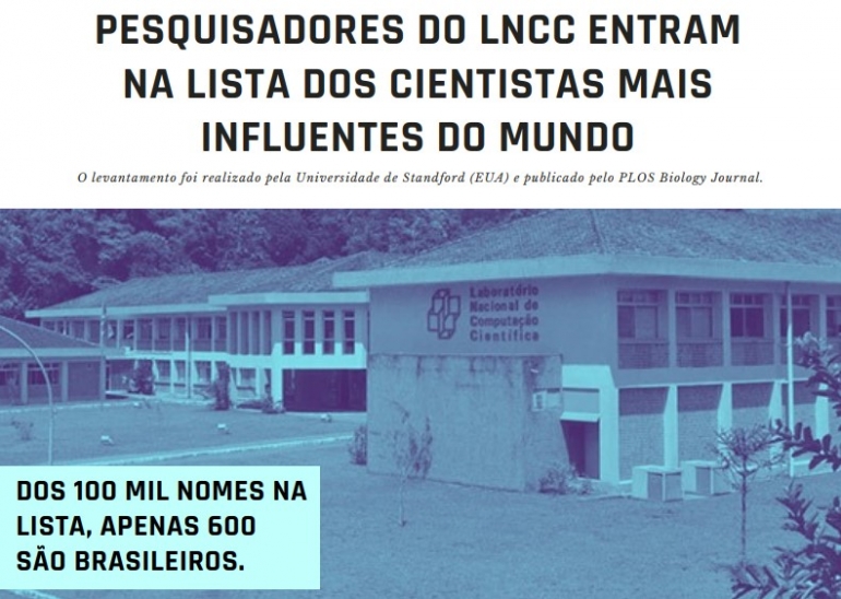 Pesquisadores do LNCC/MCTI entram na lista dos cientistas mais influentes do mundo
