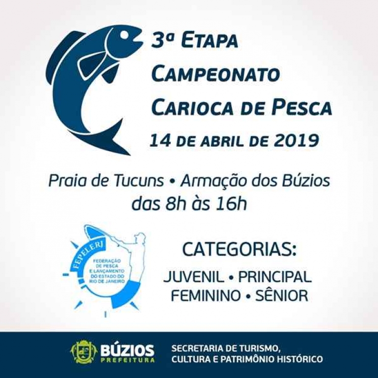 3ª Etapa do Campeonato Carioca de Pesca será neste domingo em Búzios